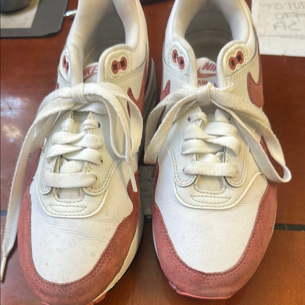 Nike White and Pink Retro-Inspired Sneakers